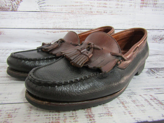 Allen Edmonds Nashua Men's Black Leather Kiltie Tassel Loafers Size 10