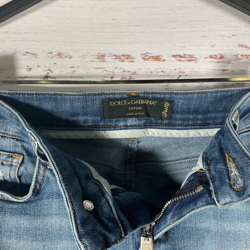 Dolce & Gabbana Pretty Denim Low Rise Distressed Skinny Jeans - Size 38
