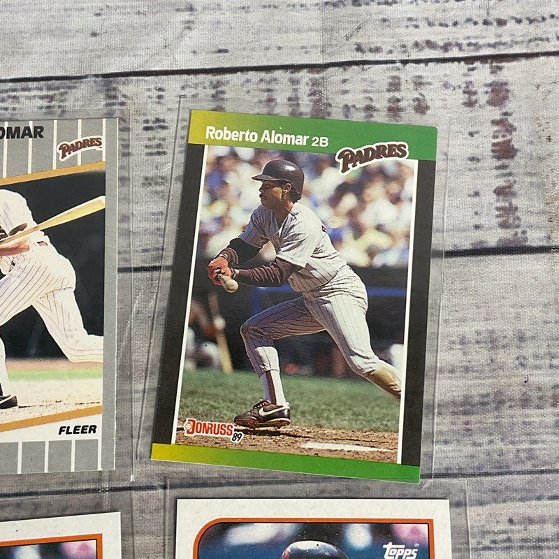 Lot Of 6 VTG. Roberto Alomar Ungraded Padres Baseball Cards Fleer Donruss Topps