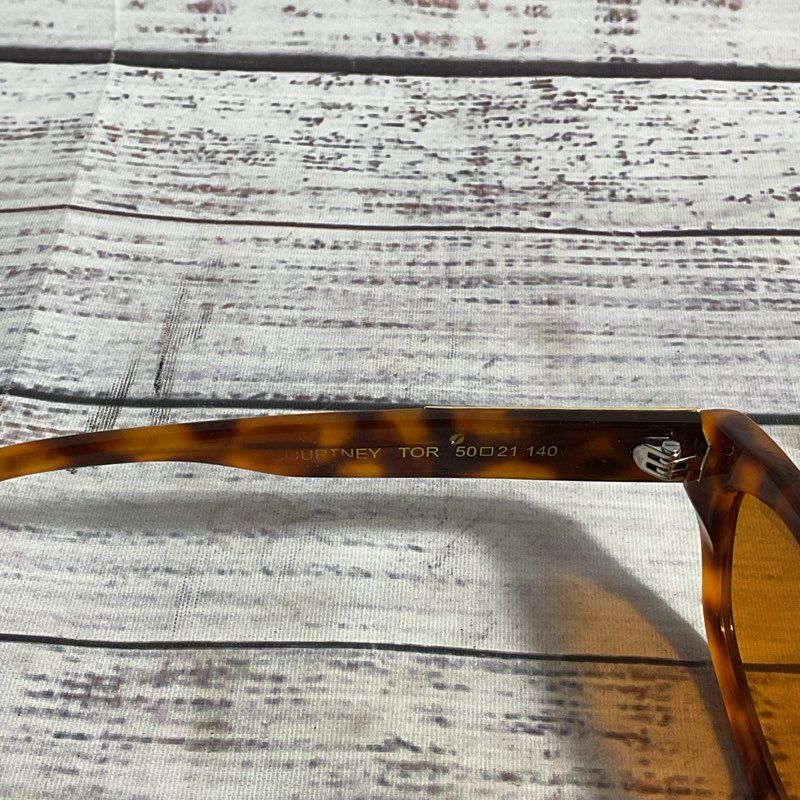 Poppy Lissiman Courtney Orange Tortoise Hornrim Sunglasses - Size 50-21-140