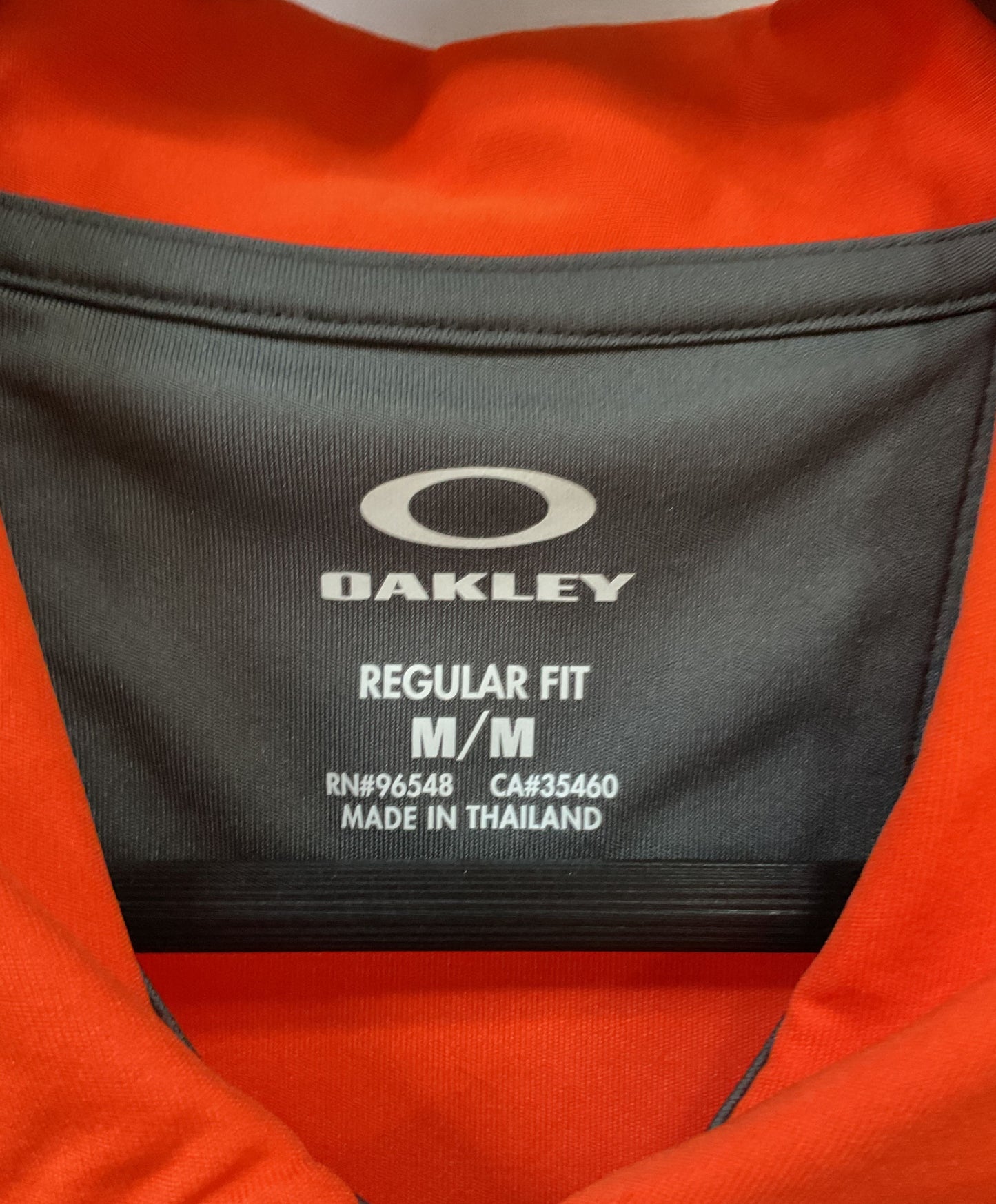 Oakley Men's Orange Short Sleeve Polo Shirt Size M