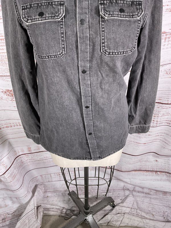 ALLSAINTS Small Denim Shirt BROADMOOR SHIRT Washed Black