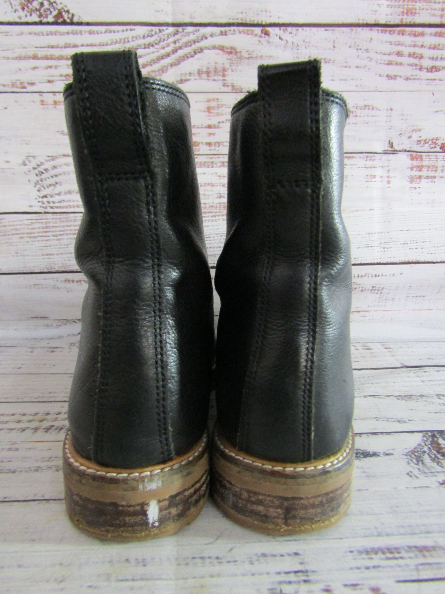 Madewell The Clair Women's Black Leather Combat Boots Size 7.5