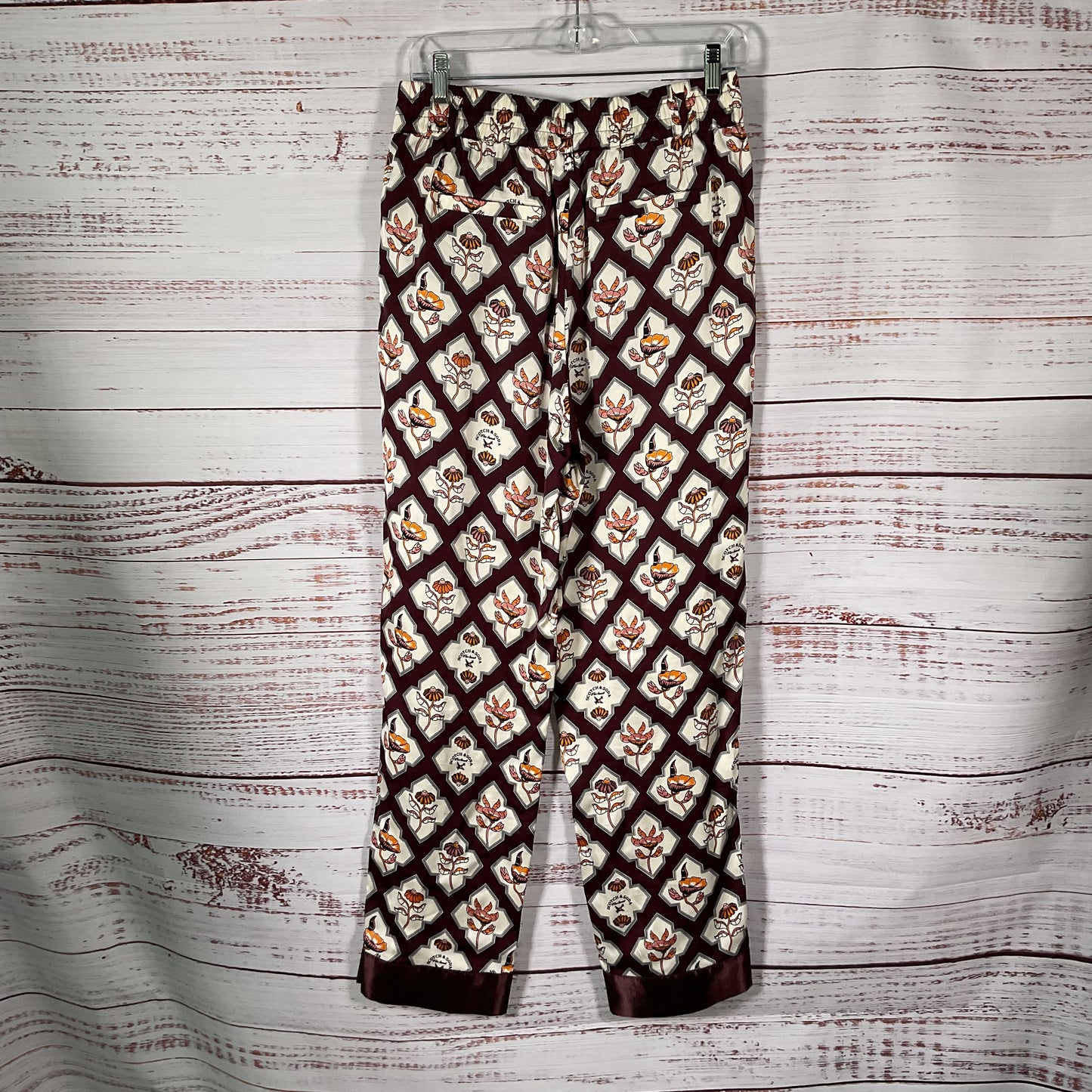 Scotch & Soda Sun Ray Burgundy Floral Print Pants - Size S