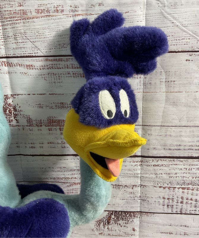 Warner Brothers Looney Tunes Roadrunner Wired Posable Plush Toy Vintage 1990's