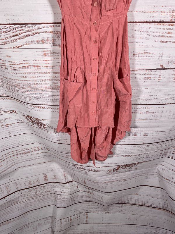 Reformation Women's Dusty Pink Asymmetrical Midi Pocket Dress Size S