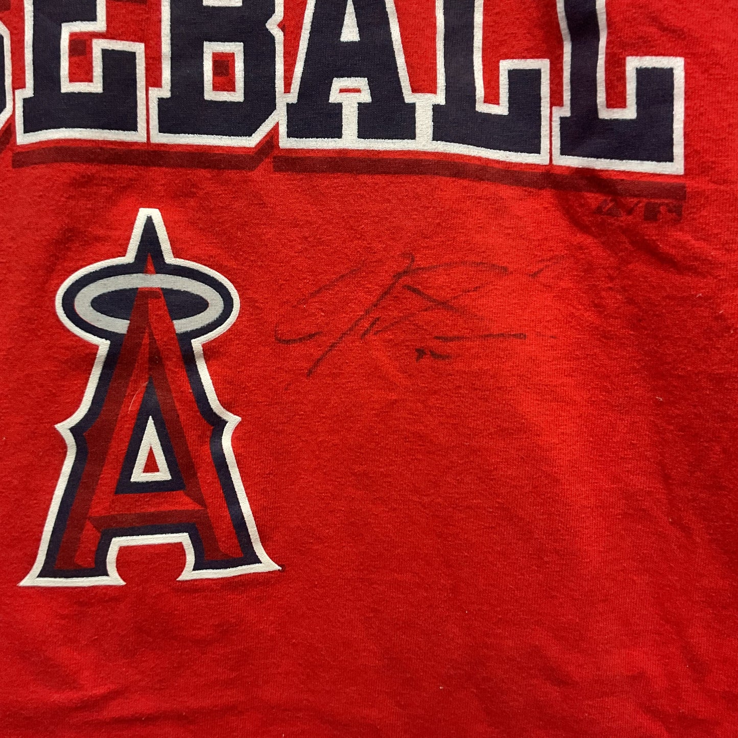 Majestic Los Angeles La Angels Baseball T-Shirt Signed(?) Josh Hamilton #32