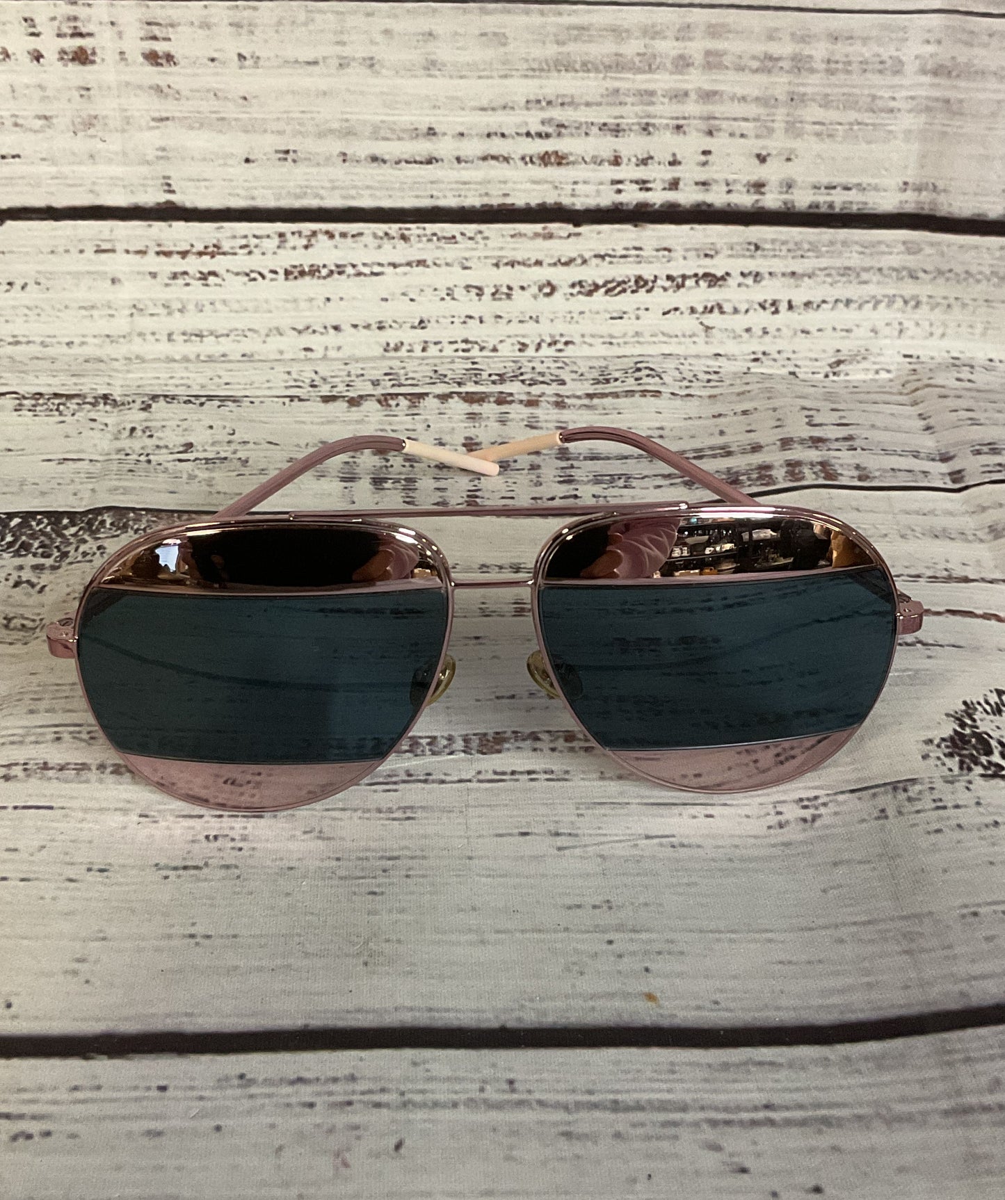 CHRISTIAN DIOR 02T8F Aviator Metallic Pink / Violet Sunglasses Size 145