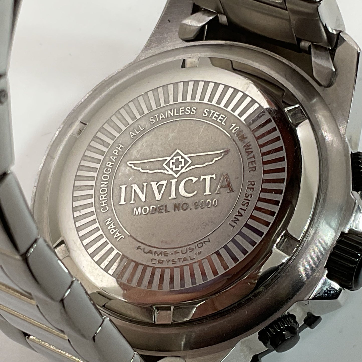 INVICTA Specialty Mod 6000 Men's 45mm Stainless Silver Tone Watch- NEEDS BATTERY