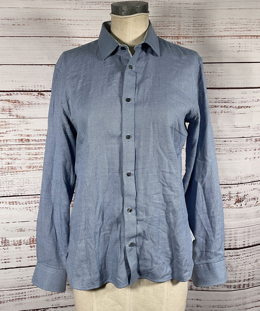 Ted Baker Endurance Button Down Long Sleeve Shirt Blue 16 34/35
