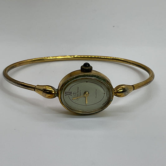 VTG. CHRISTIAN BERNARD Paris Women's Gold Tone Bangle Bracelet Quartz Watch
