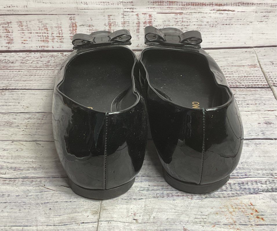 Ferragamo Vara Bow Ballerina Shoes Black 10.5