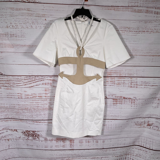 Rosie Assoulin Anchor Aweigh White Beige Short Sleeve Mini Dress - Size 2