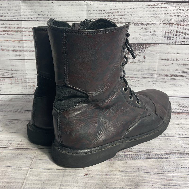 Verillas Weathered Black/Brown Leather Renaissance Fair Cosplay Combat Boot 10.5