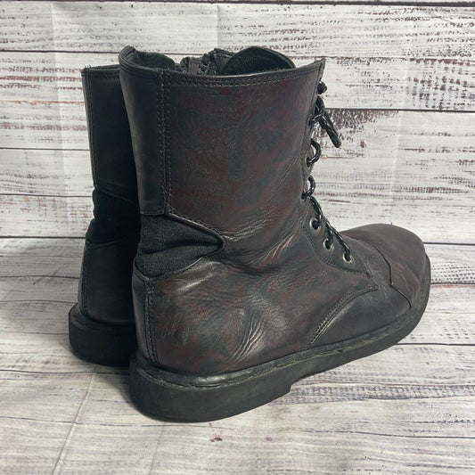 Verillas Weathered Black/Brown Leather Renaissance Fair Cosplay Combat Boot 10.5