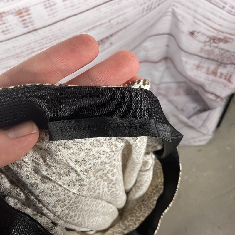 Jenni Kayne Leopard Animal Print Slip Pencil Midi Skirt - Size Medium