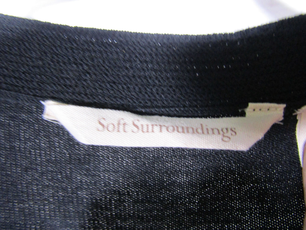 Soft Surroundings Women's Black Knit Open Cardigan Sweater Size L