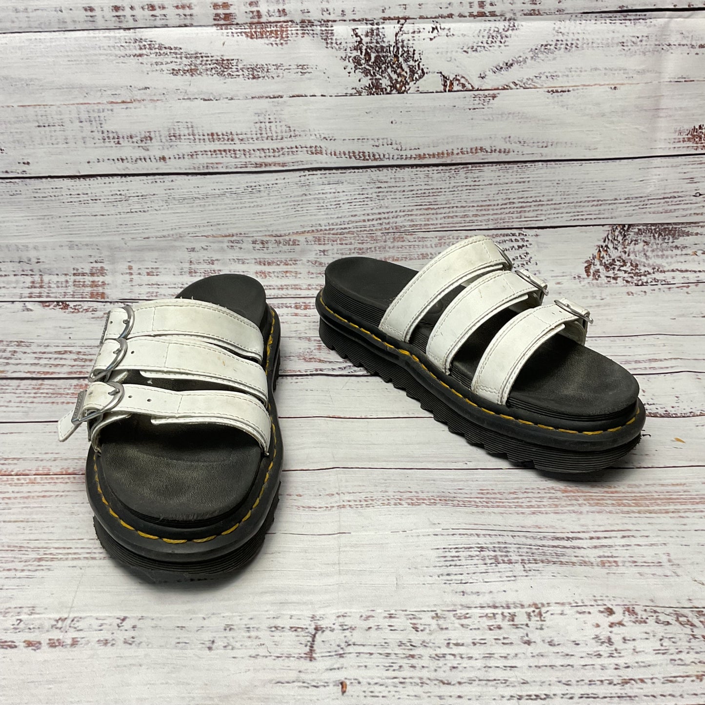 Dr. Martens Blaire White Leather Buckle Strap Sandal Women Size 7