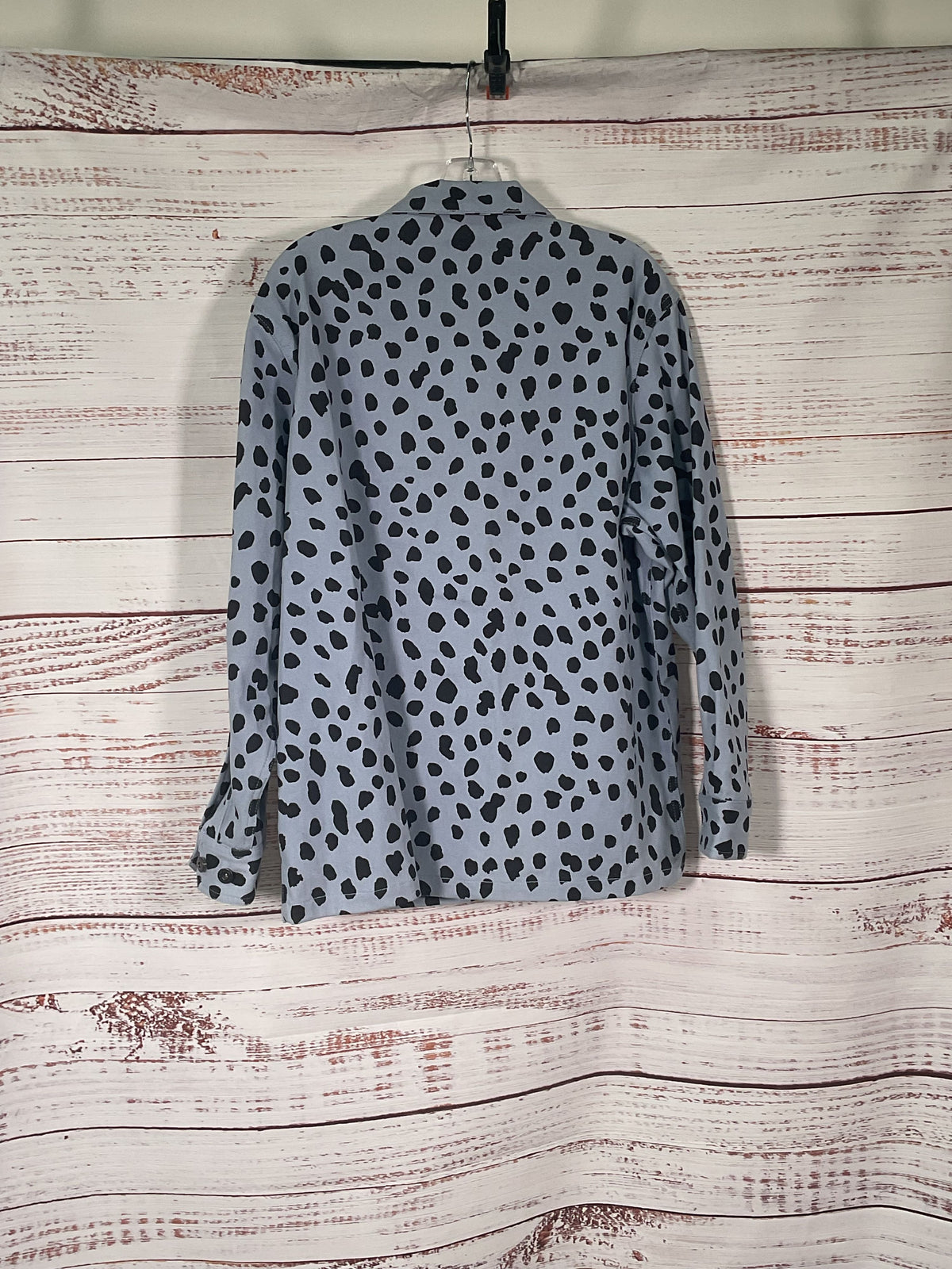 Pleasures Now Blue Black Spotted Denim Jacket - Size Large