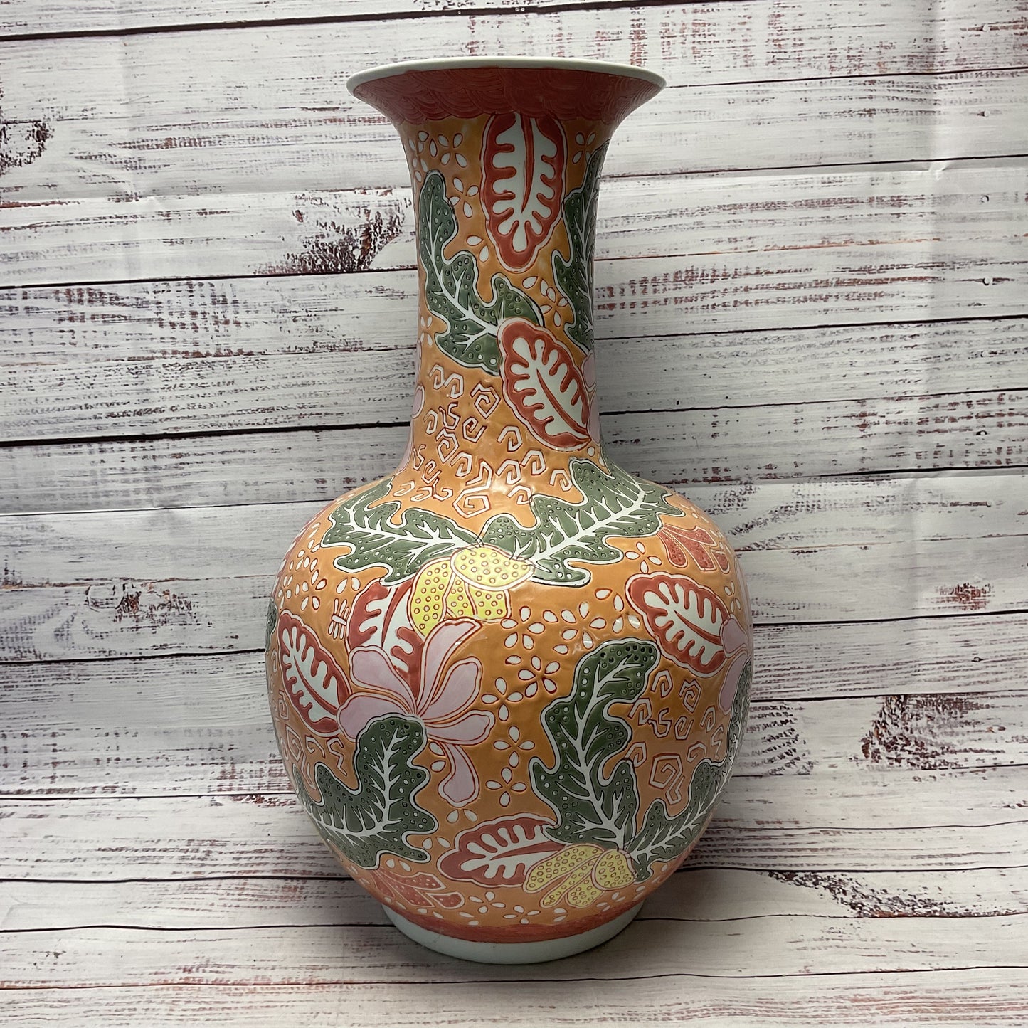 Large Decorative Chinese Ceramic Porcelain Floor Vase 18"