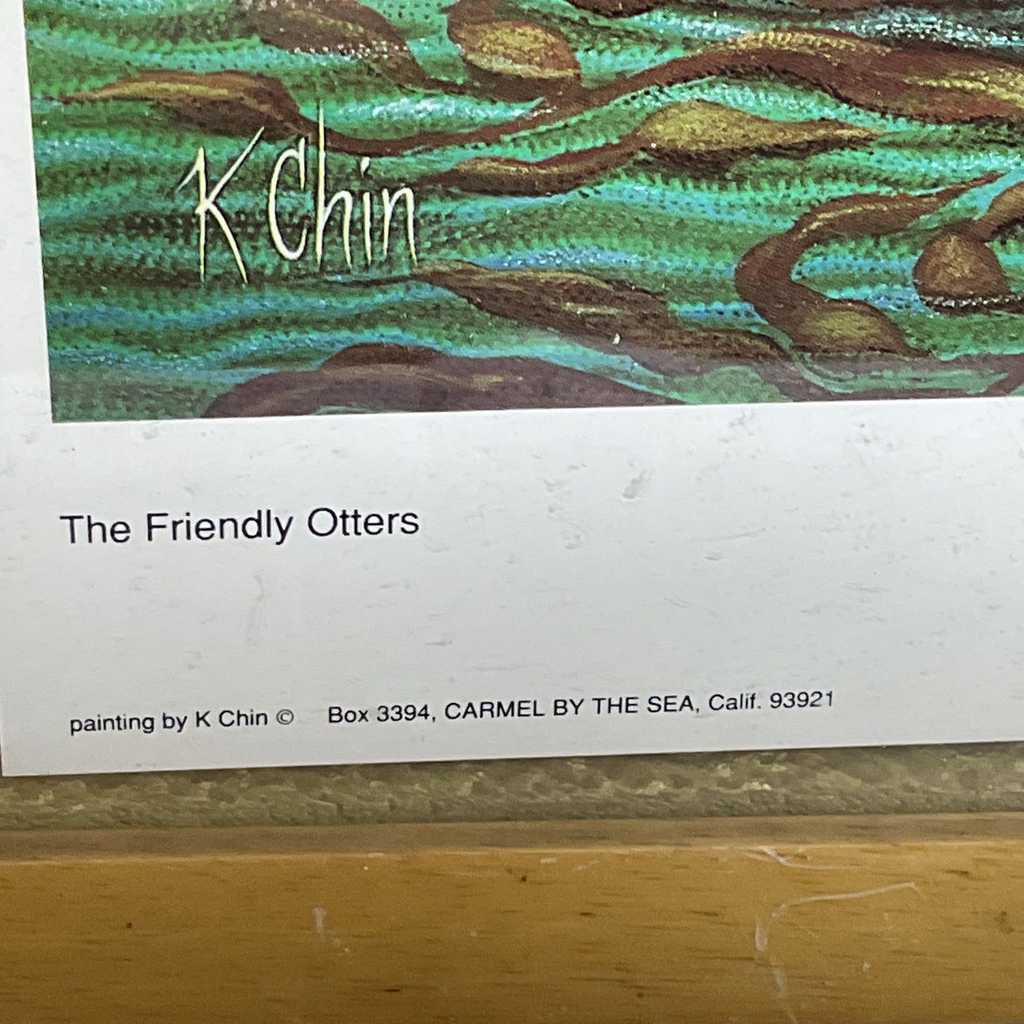 Set of 2 Signed K CHIN "The Friendly Otters" "The Friendly Otter Family" Prints