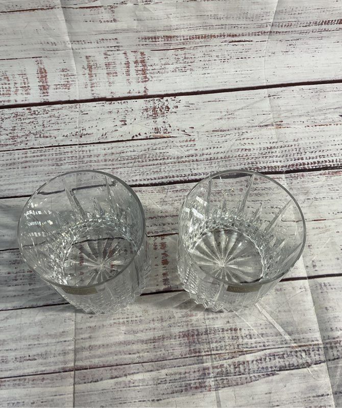 Set Of 2 Mikasa Yugoslavia Clear Cut Old Fashion Glasses
