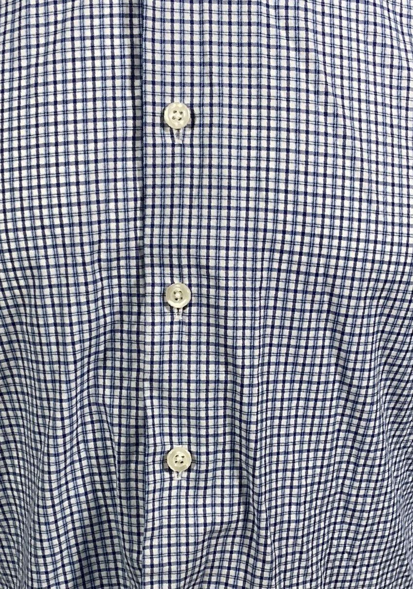 Liberty Shirt Co Check Patterned 3/4 Sleeve Shirt Blue