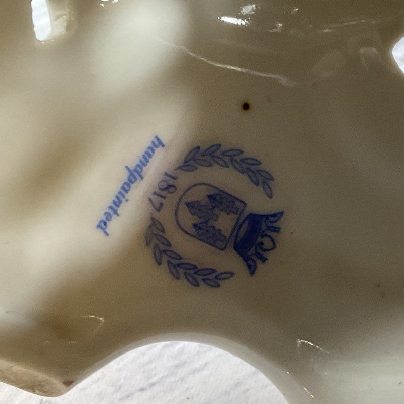 Pair ANTQ. 1817 ECHT KOBALT Blue/White Gold Gilt Porcelain Victorian Candelabras