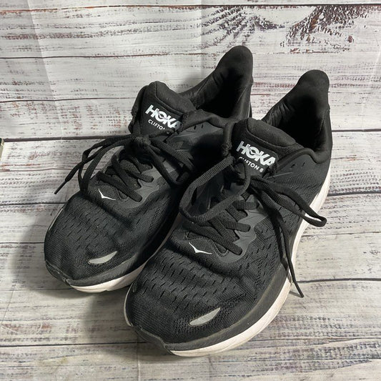 Hoka One One Clifton 8 Black Athletic Sneaker Men's Size 8.5