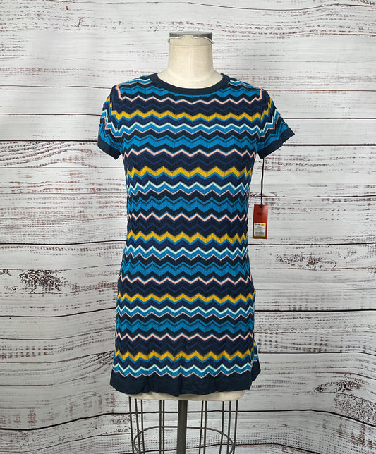 Missoni For Target Blue, Yellow and Pink Chevron Casual Dress - Size Small