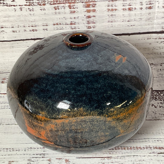 Signed VTG. VIVIKA & OTTO Blue Glazed Heino Studio Bud Vase- 4.5"