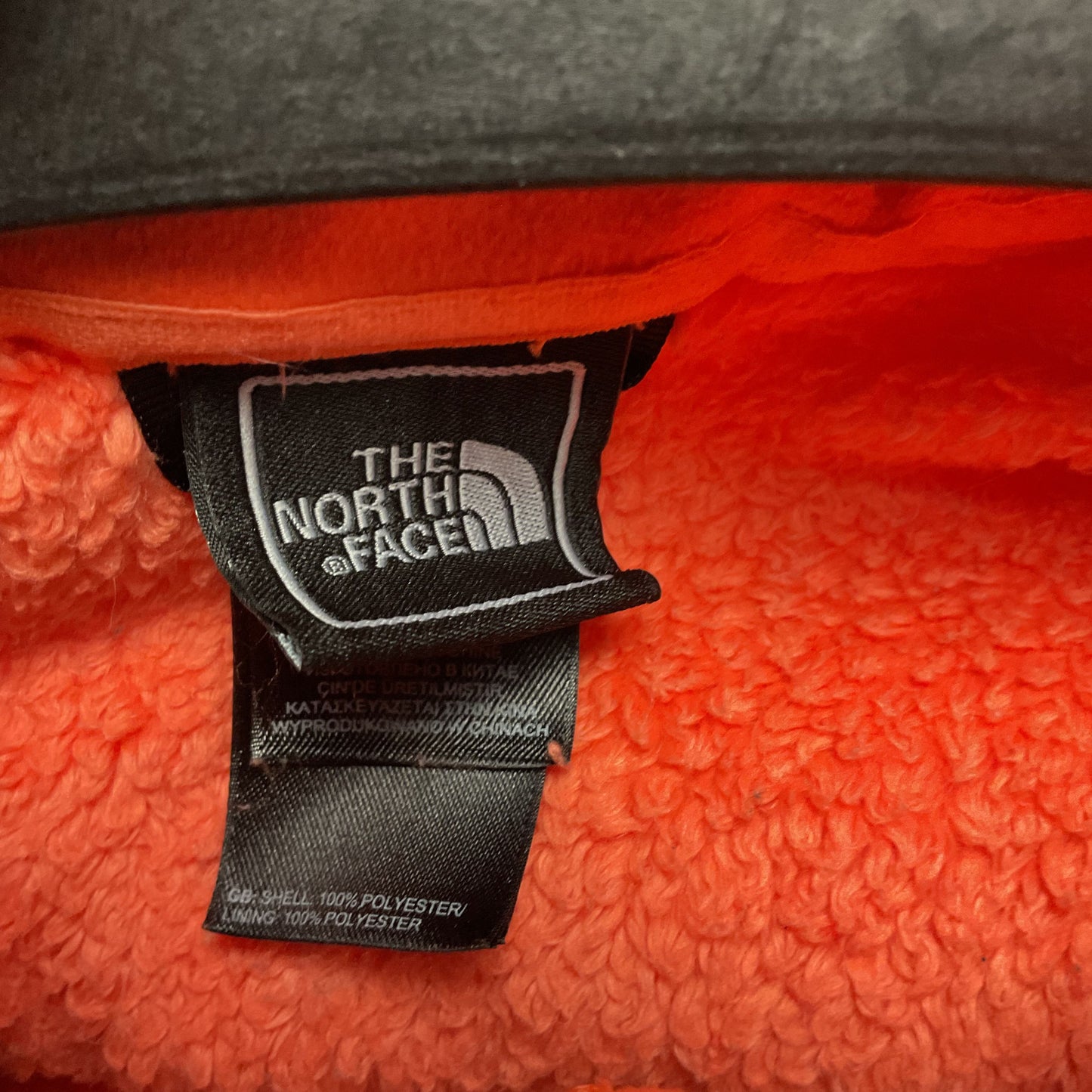 The North Face Orange Fuzzy Fleece Full Zip Jacket - Size XL