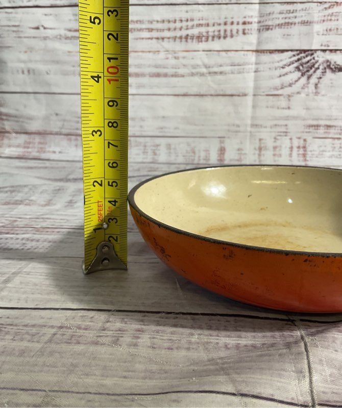 Vintage Le Creuset 6 1/2" Small Skillet Frying Pan Enameled Cast Iron Orange