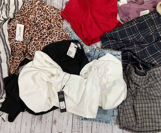 NWT Women's Clothing Bundle 10 pieces Size M-L American Eagle Zara H&M Nasty Gal