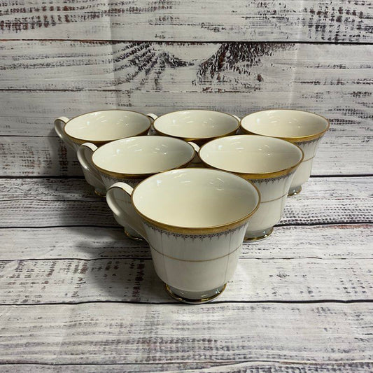 Set Of 6 VTG 1972 Noritake Edinburgh 7146 Japanese Porcelain Tea Mugs