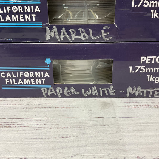 California Filament PETG 1.75mm 1Kg lot of 3 Black Marble Paper White 3Kg Total