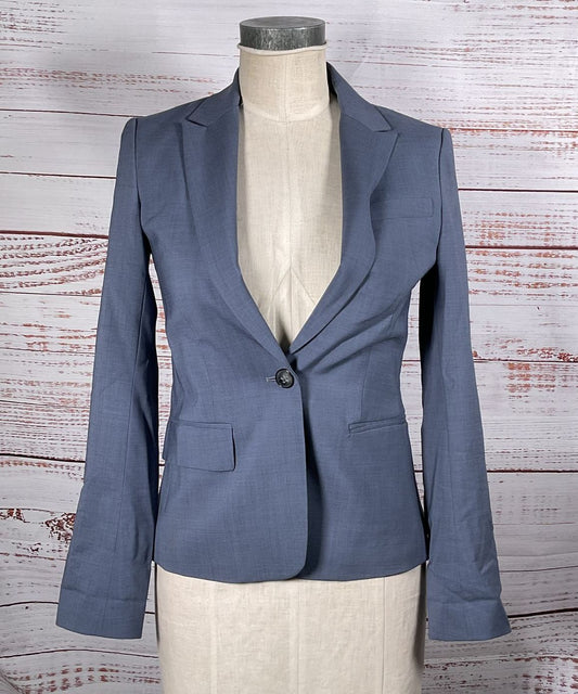Theory Single Button Blazer Gray Blue 4