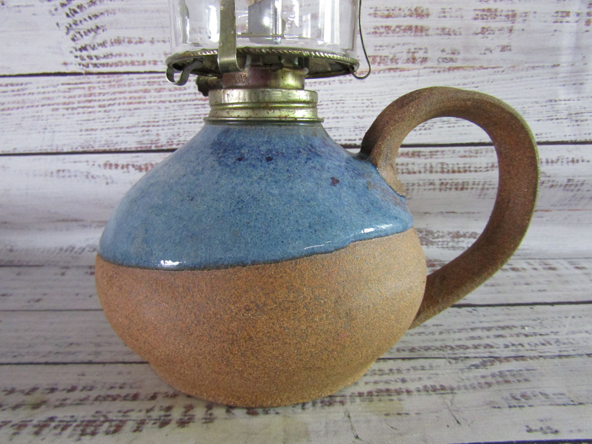 Handcrafted Glazed Ceramic Hurricane Lamp