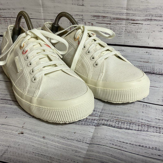 NWT SUPERGA ARY White Avorio Logo Tape- SZ 7.5
