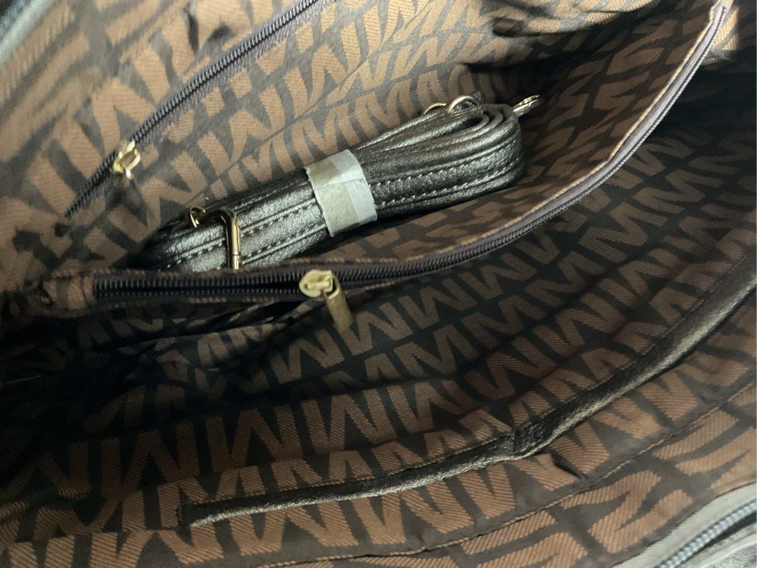 NWT MIA K. COLLECTION Women's Embossed Logo Vegan Leather Shoulder Bag