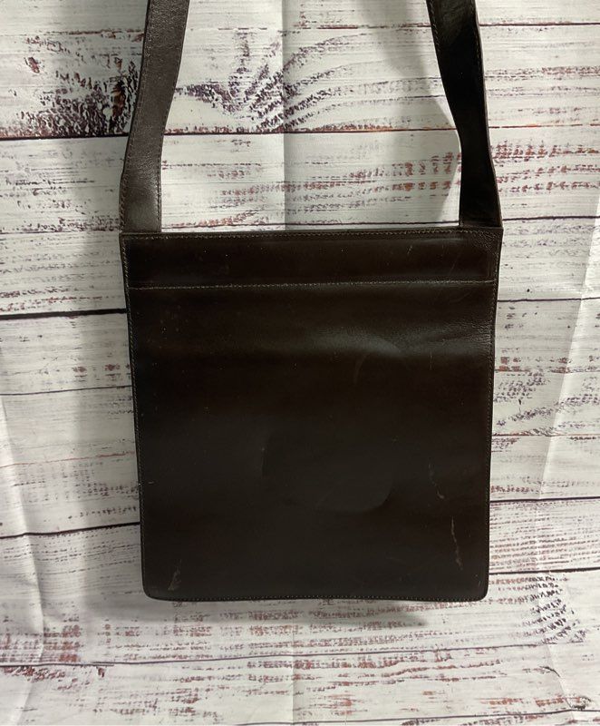 Vintage Ralph Lauren Women's Dark Brown Leather Satchel Shoulder Bag