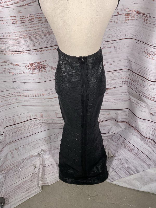 Alberto Makali Women's Black Metallic High Waisted Long Skirt Size M
