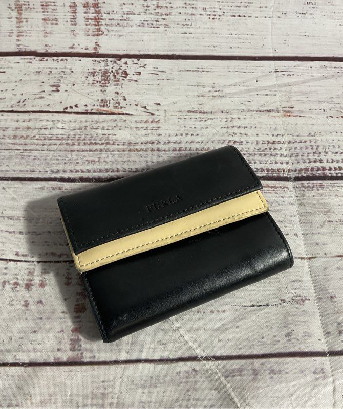 Furla Leather Double Snap Two Tone Wallet