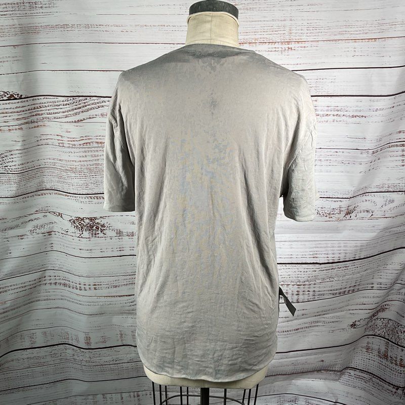 NWT John Varvatos Reyes White/Gray Reversible Crewneck T-shirt Size L MSRP $168