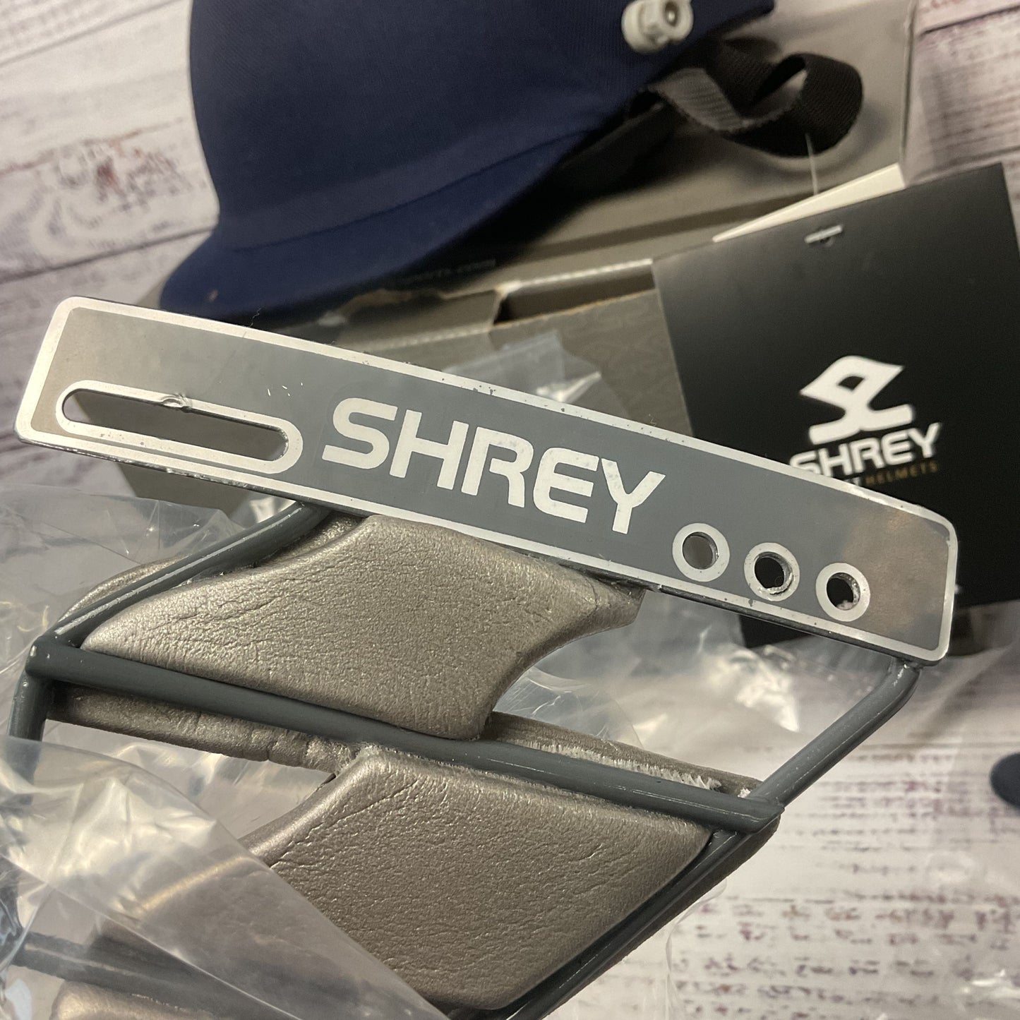 Shrey Blue Cricket Helmet Junior 50-54cm New Helmet Face Guard W/ Box 1/2