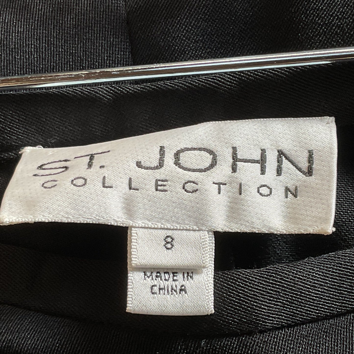 ST. JOHN BLACK Women's Black Wool Blend Side Zip Pants- SZ 8