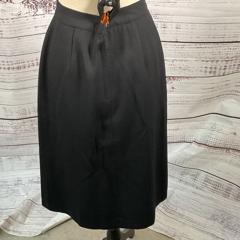 VTG. ELIRE High Fashion Women's Black Wood Pleated Skirt- SZ 28