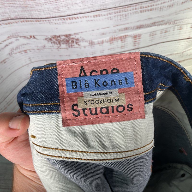 Acne Studios Bla Konst Melk Indigo Blue Slim Tapered Denim Jeans - Size 30x30
