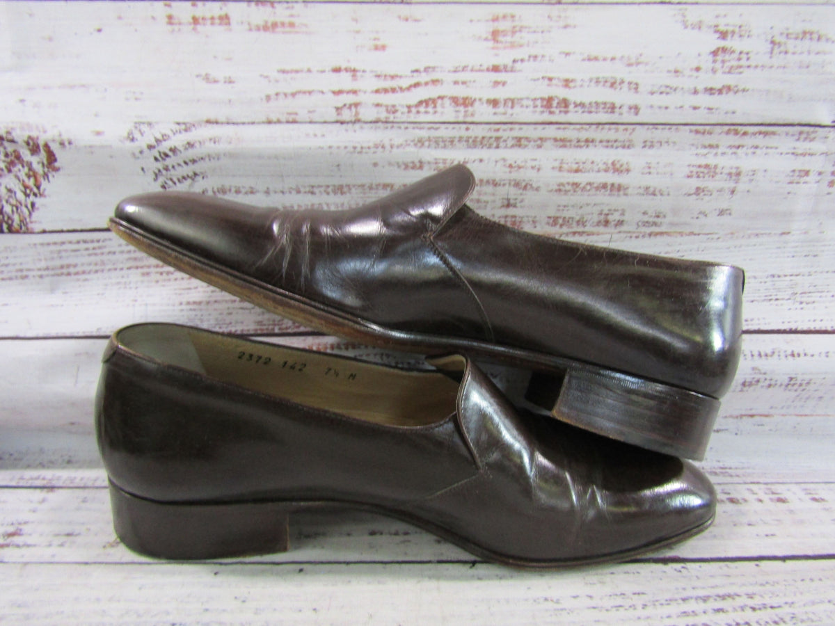 Vintage Mauri Men's Brown Leather Loafers Size 7.5 Made in Italy