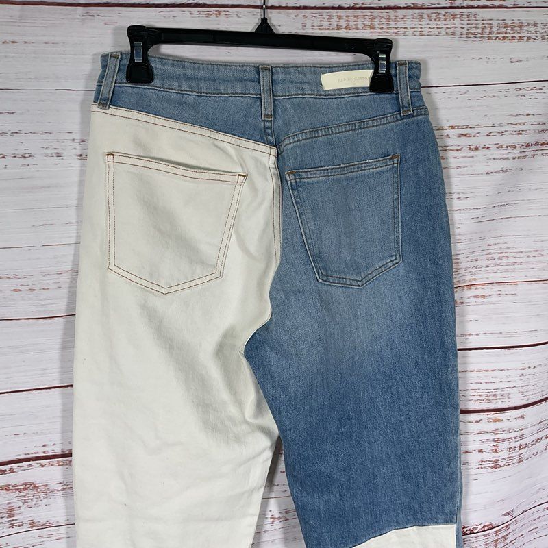Jonathan Simkhai Trevor High Rise Blue & White Colorblock Denim Jeans - Size 27
